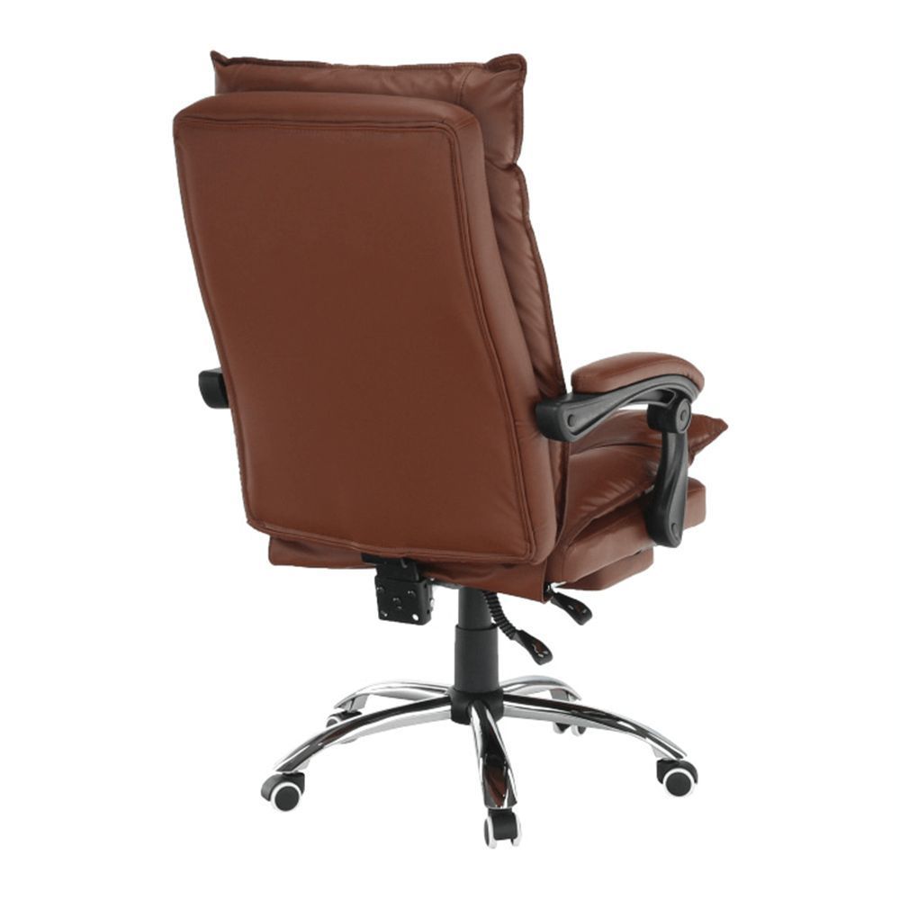 Textilbőr irodai szék, lábtartóval, barna - comfort - butopêa